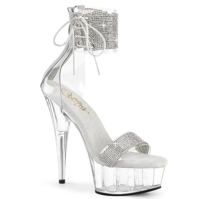 Pleaser Delight-627RS Donna Scarpe Pole Dance Argento | ITALIA ITRLFYBO