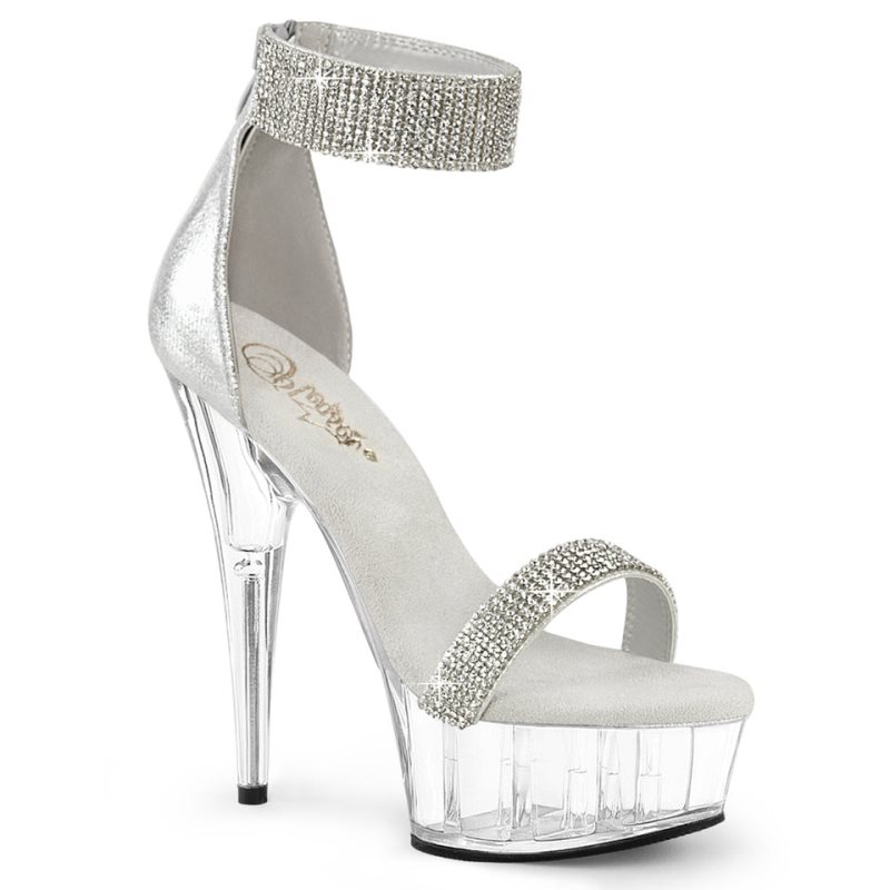 Pleaser Delight-641 Donna Scarpe Pole Dance Argento | ITALIA ITAQZPYI