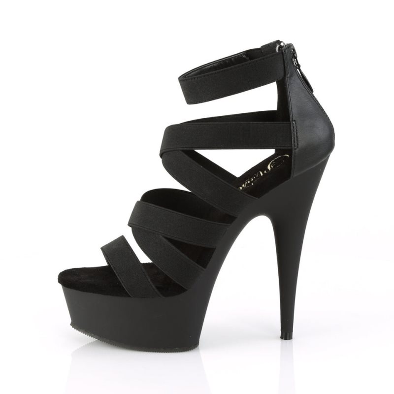 Pleaser Delight-659 Vegan Leather Donna Scarpe Pole Dance Nere | ITALIA ITBJDYFG
