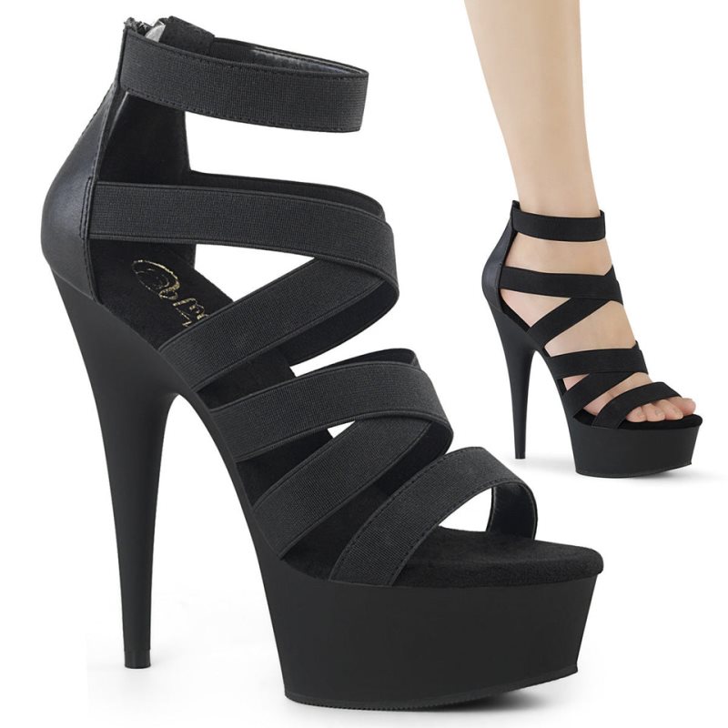 Pleaser Delight-659 Vegan Leather Donna Scarpe Pole Dance Nere | ITALIA ITBJDYFG
