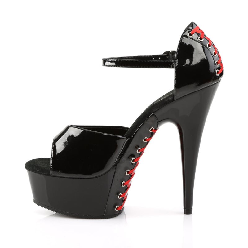 Pleaser Delight-660FH Donna Scarpe Pole Dance Nere | ITALIA ITNBYTKL