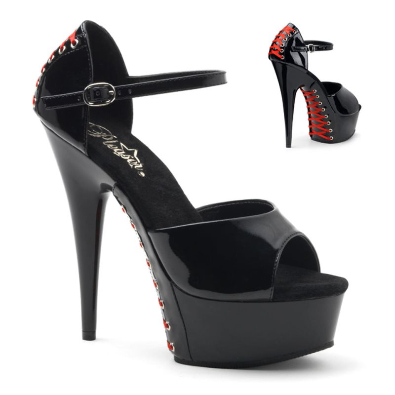 Pleaser Delight-660FH Donna Scarpe Pole Dance Nere | ITALIA ITNBYTKL