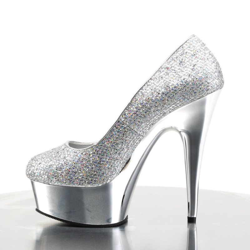 Pleaser Delight-685G Donna Décolleté Argento | ITALIA ITFCMIBH