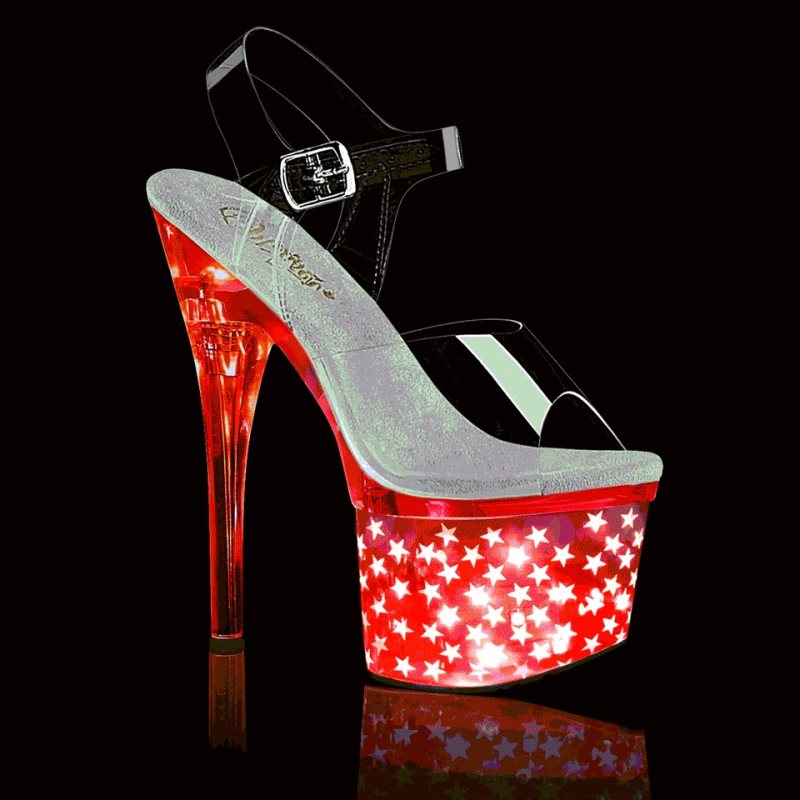 Pleaser Discolite-708STAR Donna Scarpe Pole Dance Argento | ITALIA ITVKWTCM