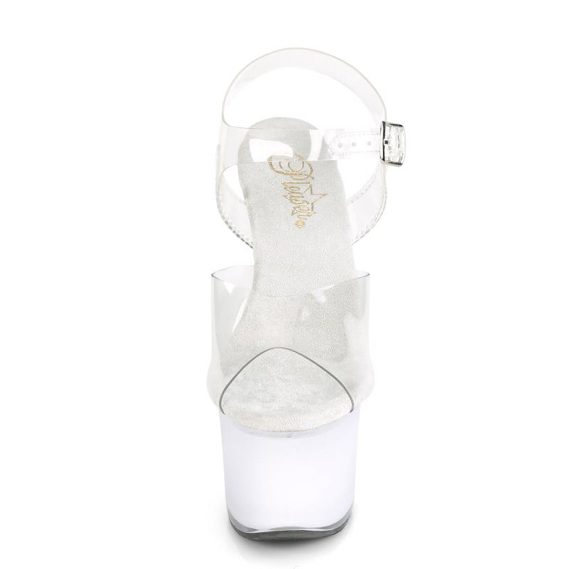 Pleaser Discolite-708 Donna Scarpe Pole Dance Bianche | ITALIA ITYPRSDG