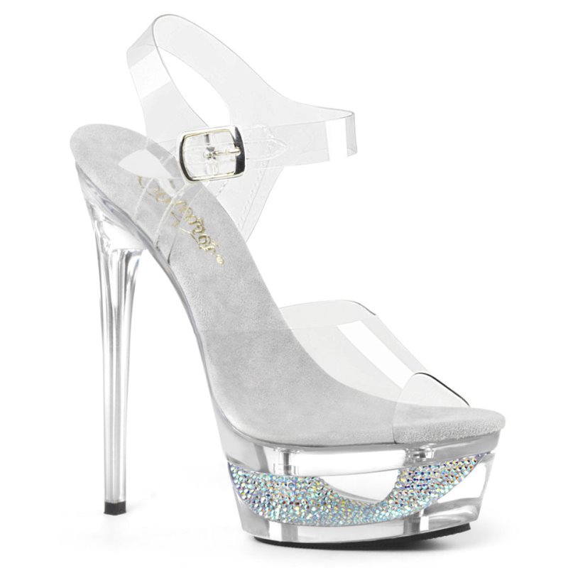 Pleaser Eclipse-608DM Donna Scarpe Pole Dance Clear | ITALIA ITTJKNQZ