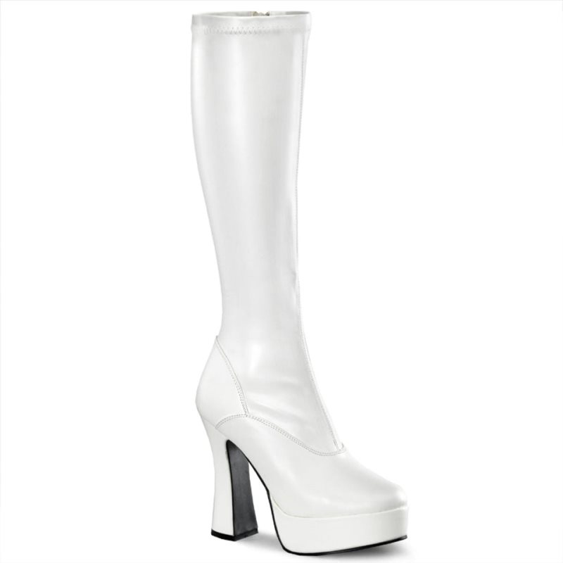 Pleaser Electra-2000Z Vegan Leather Donna Scarpe Pole Dance Bianche | ITALIA ITZTUNOB