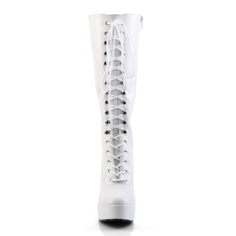 Pleaser Electra-2020 Vegan Leather Donna Scarpe Pole Dance Bianche | ITALIA ITMRJEFD