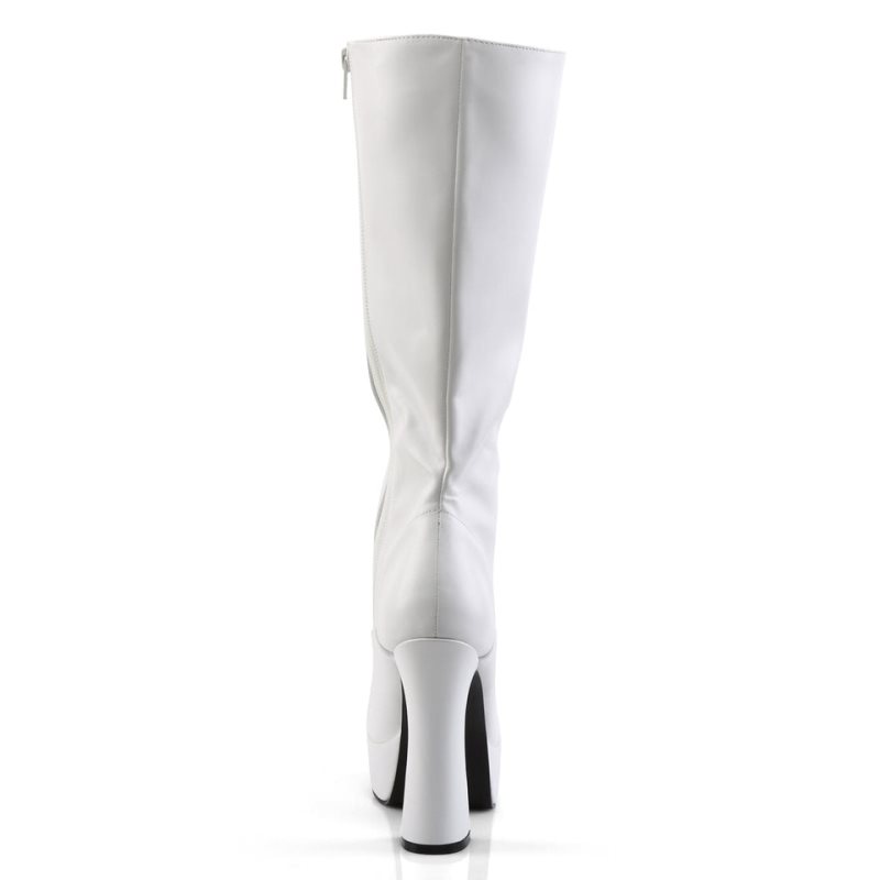 Pleaser Electra-2020 Vegan Leather Donna Scarpe Pole Dance Bianche | ITALIA ITMRJEFD