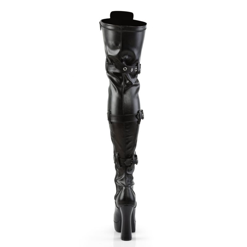 Pleaser Electra-3028 Vegan Leather Donna Scarpe Pole Dance Nere | ITALIA ITIZHQMW