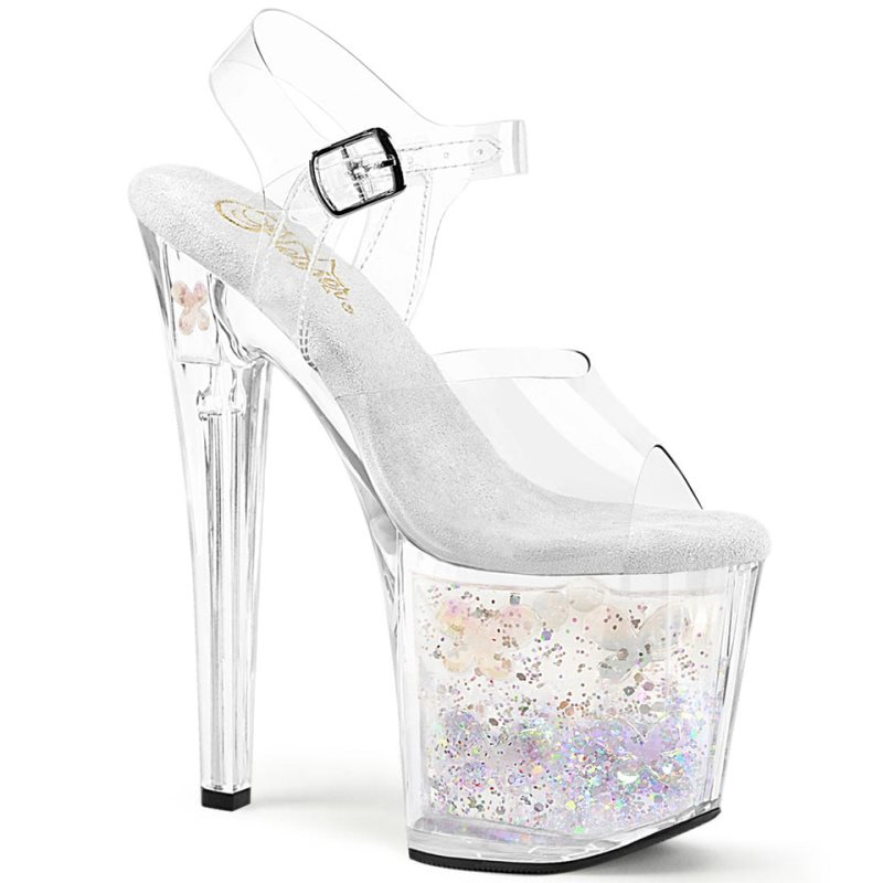 Pleaser Enchant-708AQUA-02 Donna Scarpe Pole Dance Argento | ITALIA ITIGEYAH