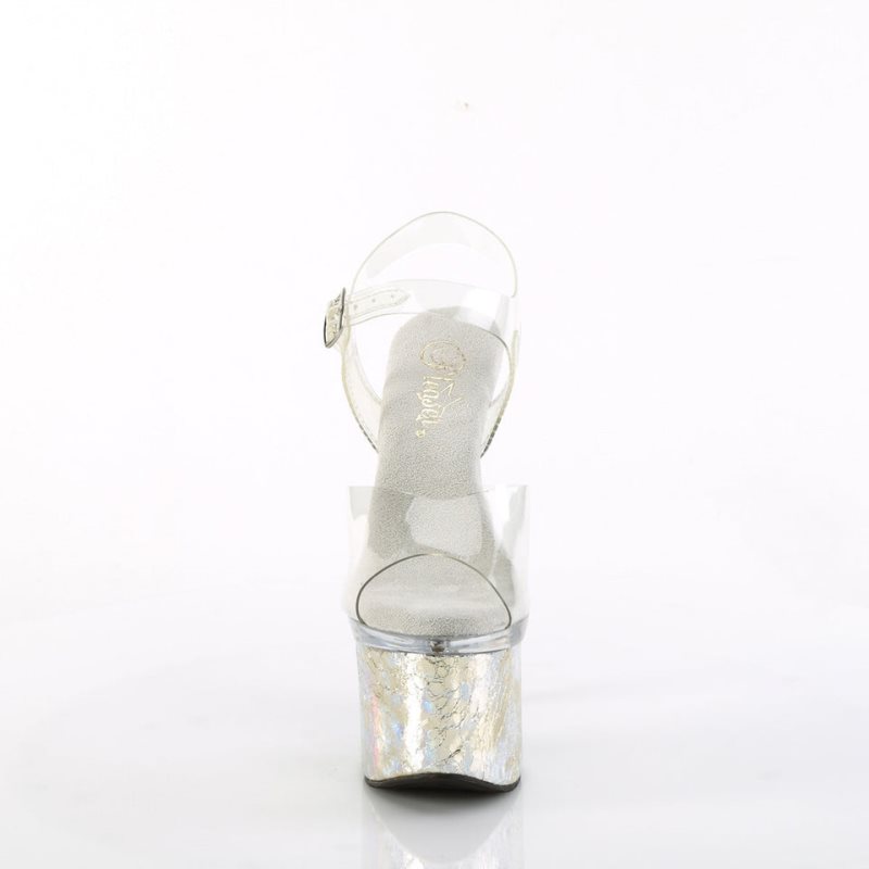 Pleaser Esteem-708CK Donna Scarpe Pole Dance Argento | ITALIA ITDMGARE