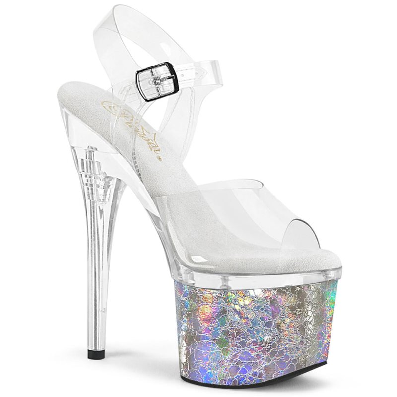 Pleaser Esteem-708CK Donna Scarpe Pole Dance Argento | ITALIA ITDMGARE