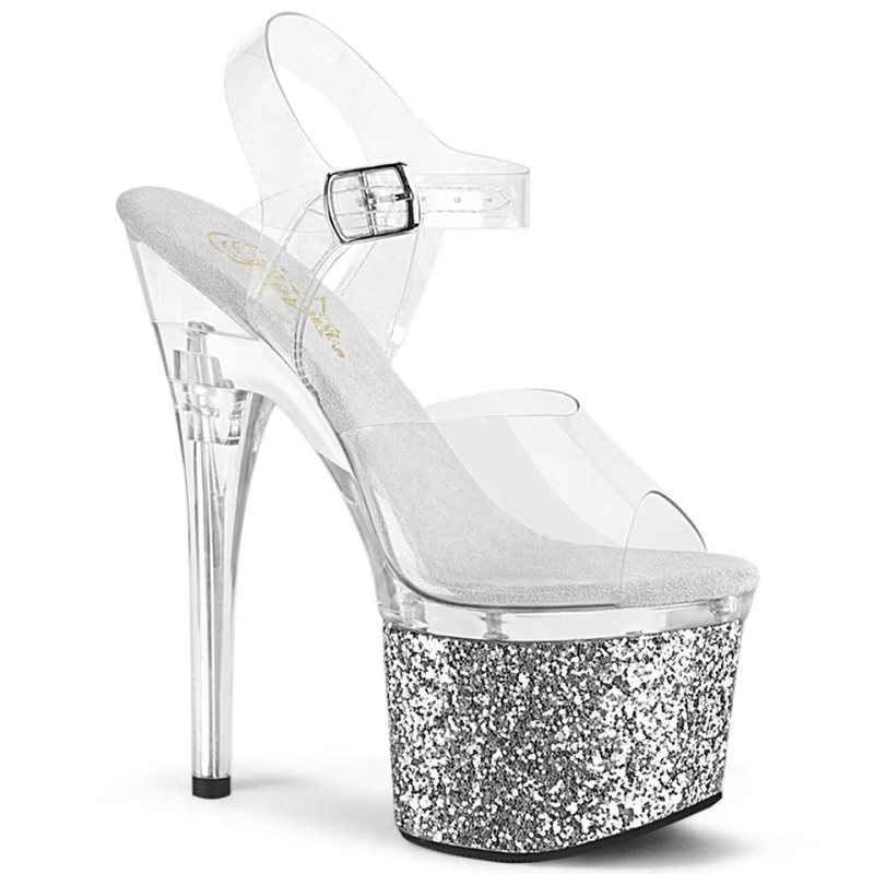 Pleaser Esteem-708LG Donna Scarpe Pole Dance Argento | ITALIA ITUTEAMN