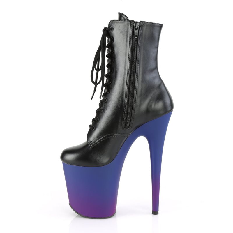 Pleaser Flamingo-1020BP Vegan Leather Donna Scarpe Pole Dance Nere Blu | ITALIA ITQHKYPL