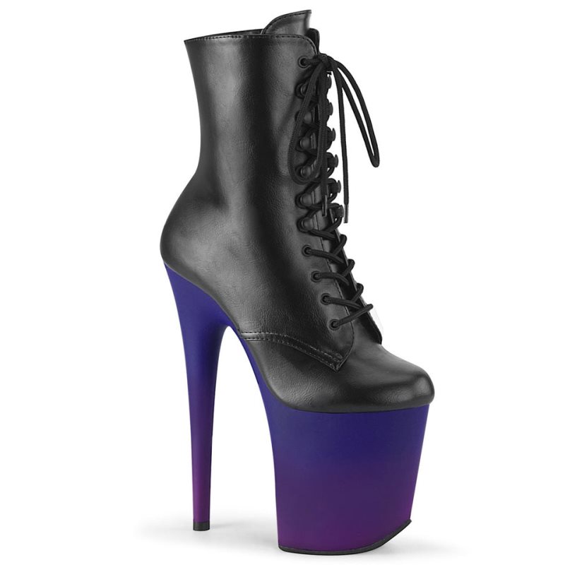 Pleaser Flamingo-1020BP Vegan Leather Donna Scarpe Pole Dance Nere Blu | ITALIA ITQHKYPL