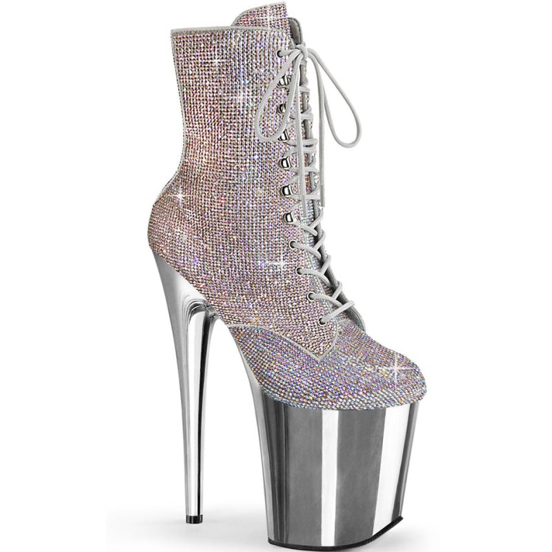 Pleaser Flamingo-1020CHRS Donna Scarpe Pole Dance Colorate Argento | ITALIA ITNPQCRE