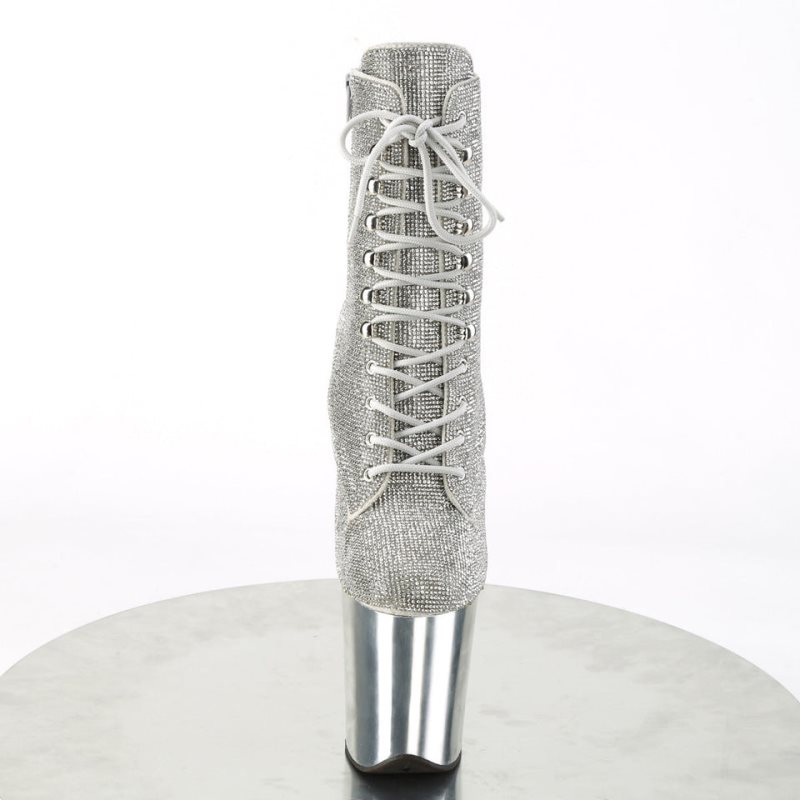 Pleaser Flamingo-1020CHRS Donna Scarpe Pole Dance Argento | ITALIA ITWQADSM