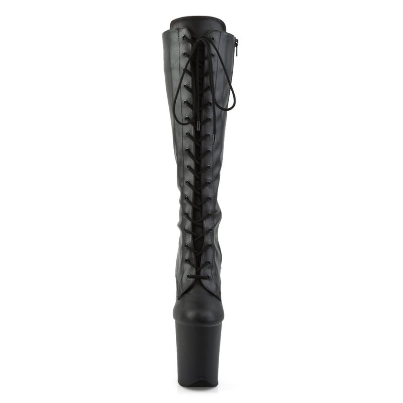 Pleaser Flamingo-2023 Vegan Leather Donna Scarpe Pole Dance Nere | ITALIA ITZIABLM