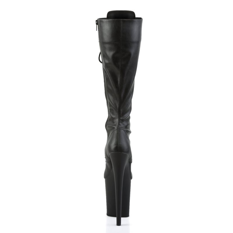 Pleaser Flamingo-2023 Vegan Leather Donna Scarpe Pole Dance Nere | ITALIA ITZIABLM
