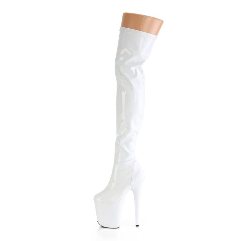 Pleaser Flamingo-3000HWR Donna Scarpe Pole Dance Bianche | ITALIA ITJNFRVB