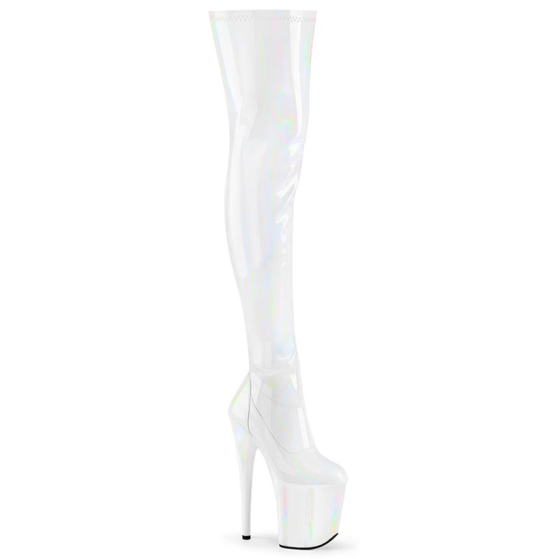 Pleaser Flamingo-3000HWR Donna Scarpe Pole Dance Bianche | ITALIA ITJNFRVB