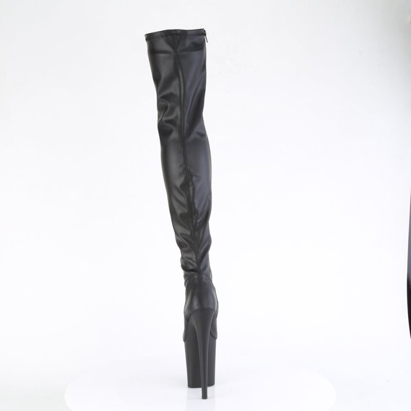 Pleaser Flamingo-3000 Vegan Leather Donna Scarpe Pole Dance Nere | ITALIA ITWDQHVP
