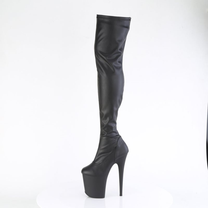 Pleaser Flamingo-3000 Vegan Leather Donna Scarpe Pole Dance Nere | ITALIA ITWDQHVP