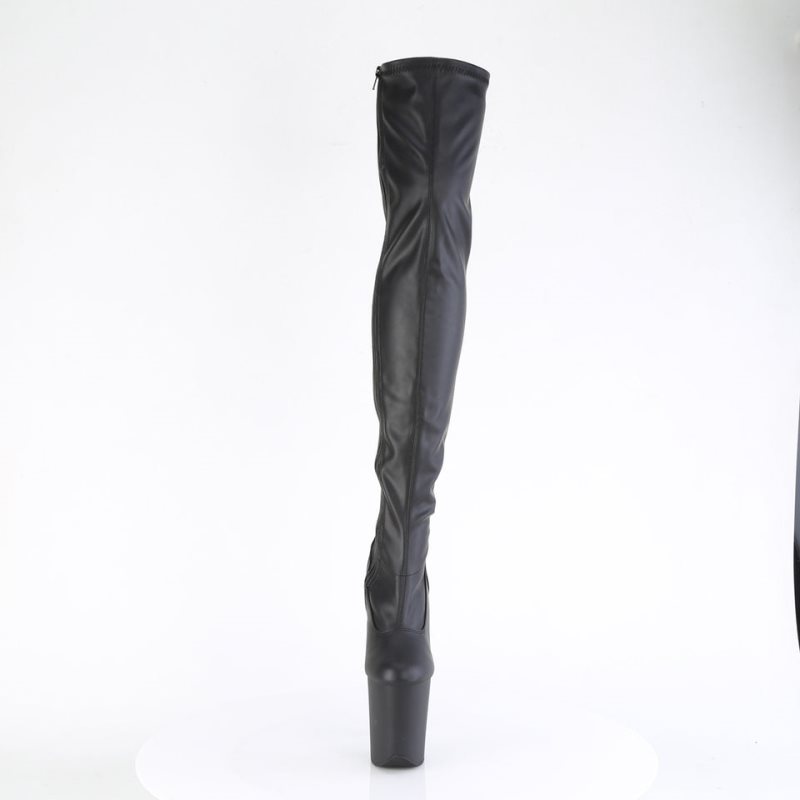 Pleaser Flamingo-3000 Vegan Leather Donna Scarpe Pole Dance Nere | ITALIA ITWDQHVP