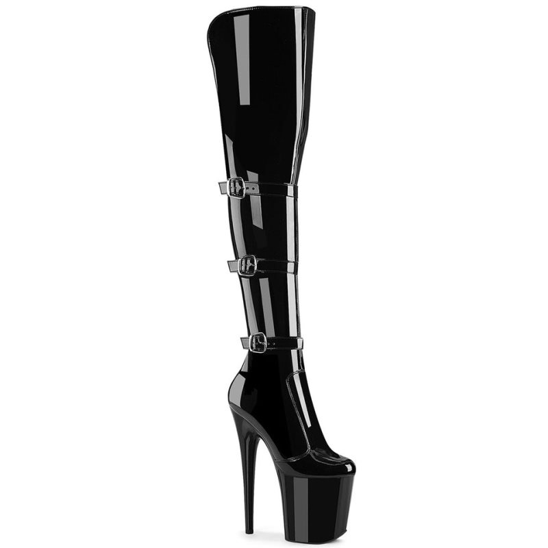 Pleaser Flamingo-3018 Donna Scarpe Pole Dance Nere | ITALIA ITXMZCTV
