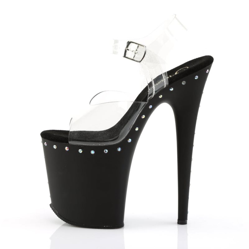 Pleaser Flamingo-808ABLS Donna Scarpe Pole Dance Nere | ITALIA ITMNCDBE