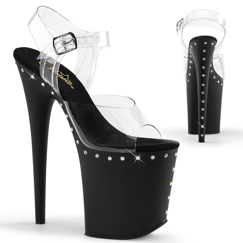 Pleaser Flamingo-808ABLS Donna Scarpe Pole Dance Nere | ITALIA ITMNCDBE
