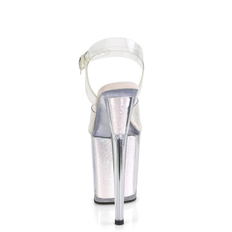 Pleaser Flamingo-808G Donna Scarpe Pole Dance Bianche | ITALIA ITTGWMBJ