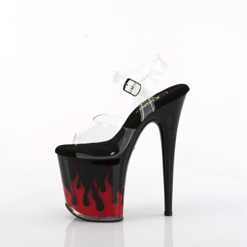 Pleaser Flamingo-808NLFL Donna Scarpe Pole Dance Rosse | ITALIA ITOHFDMW