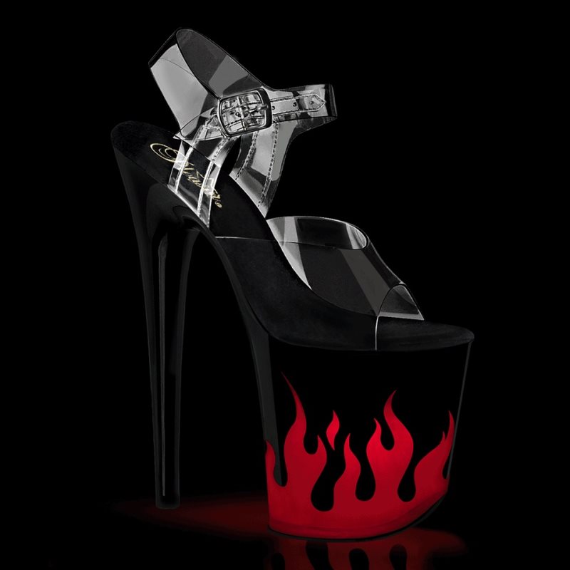 Pleaser Flamingo-808NLFL Donna Scarpe Pole Dance Rosse | ITALIA ITOHFDMW