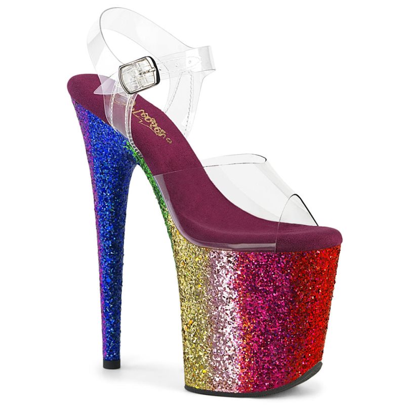 Pleaser Flamingo-808RBG Donna Scarpe Pole Dance Colorate | ITALIA ITTSZIAF