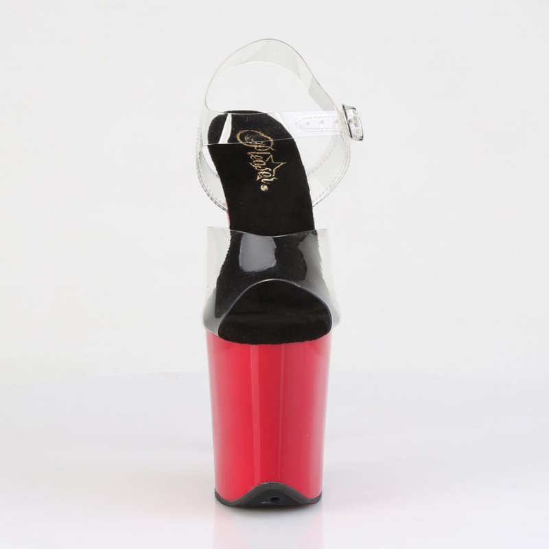 Pleaser Flamingo-808 Donna Scarpe Pole Dance Nere Rosse | ITALIA ITLWIFPU