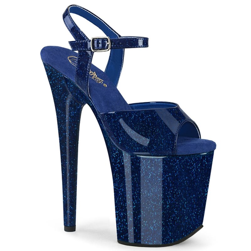 Pleaser Flamingo-809GP Donna Scarpe Pole Dance Blu Marino | ITALIA ITYMRXTA
