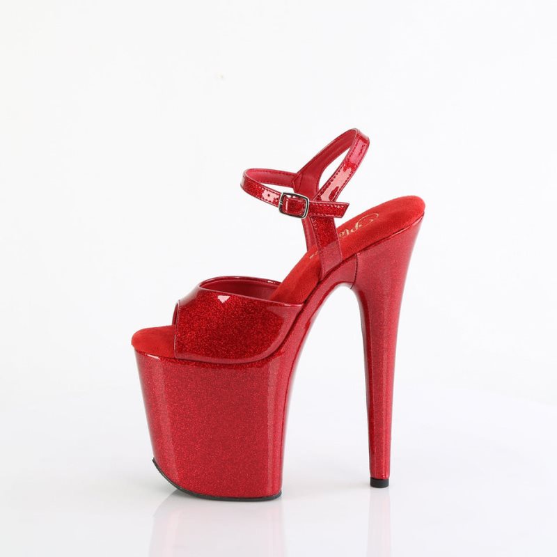 Pleaser Flamingo-809GP Donna Scarpe Pole Dance Rosse | ITALIA ITUQYZFK