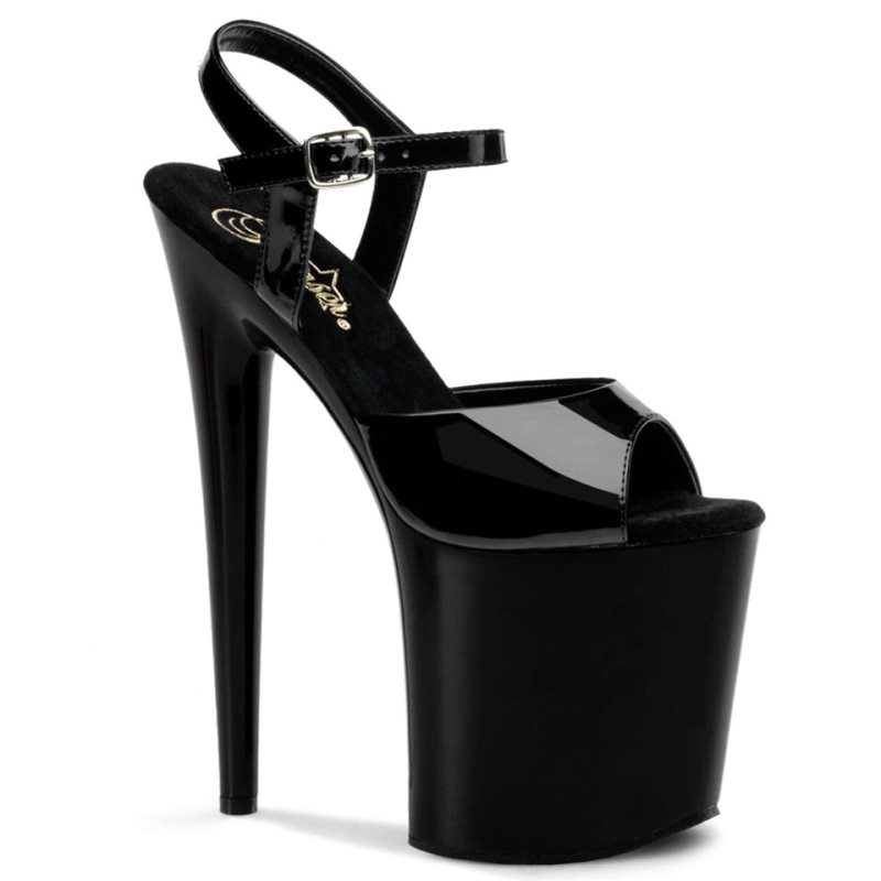 Pleaser Flamingo-809 Donna Scarpe Pole Dance Nere | ITALIA ITZMKELX