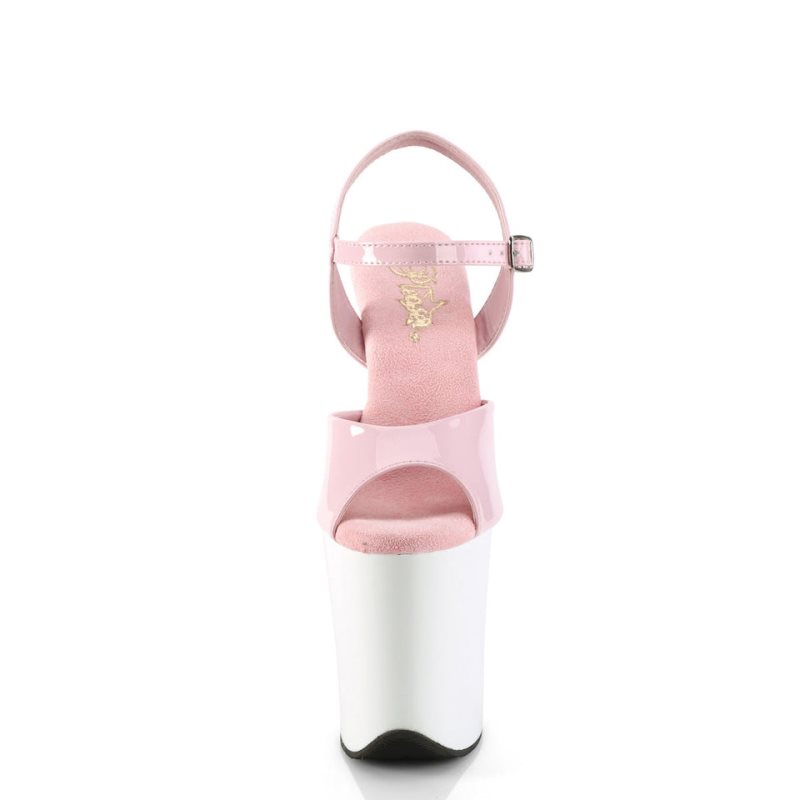 Pleaser Flamingo-809 Donna Scarpe Pole Dance Rosa Bianche | ITALIA ITEBOCQP