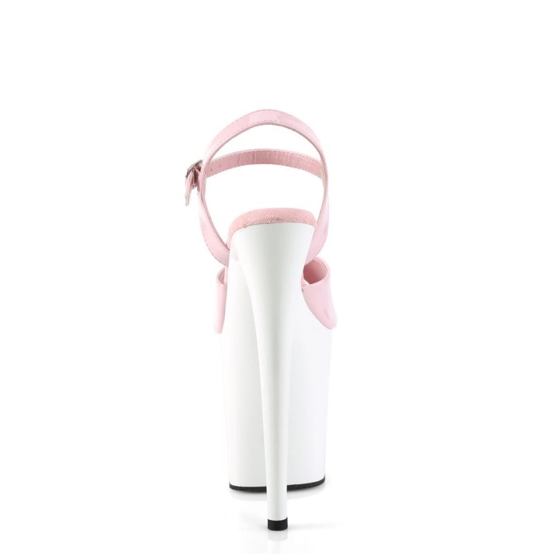 Pleaser Flamingo-809 Donna Scarpe Pole Dance Rosa Bianche | ITALIA ITEBOCQP