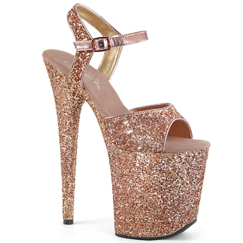 Pleaser Flamingo-810LG Donna Scarpe Pole Dance Rosa Oro | ITALIA ITRVUZPK