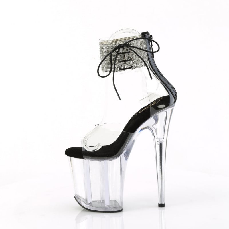 Pleaser Flamingo-824RS Donna Scarpe Pole Dance Nere | ITALIA ITXVFAEN