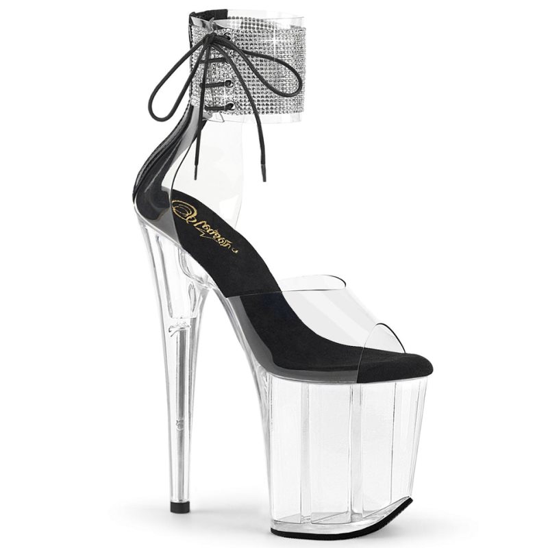 Pleaser Flamingo-824RS Donna Scarpe Pole Dance Nere | ITALIA ITXVFAEN