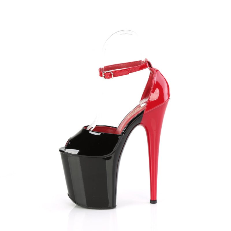 Pleaser Flamingo-868 Donna Scarpe Pole Dance Nere Rosse | ITALIA ITAIOSJB