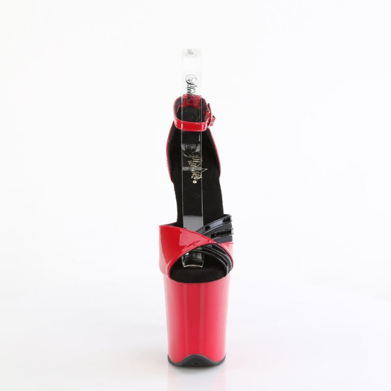 Pleaser Flamingo-884 Donna Scarpe Pole Dance Rosse Nere | ITALIA ITLEWAGR