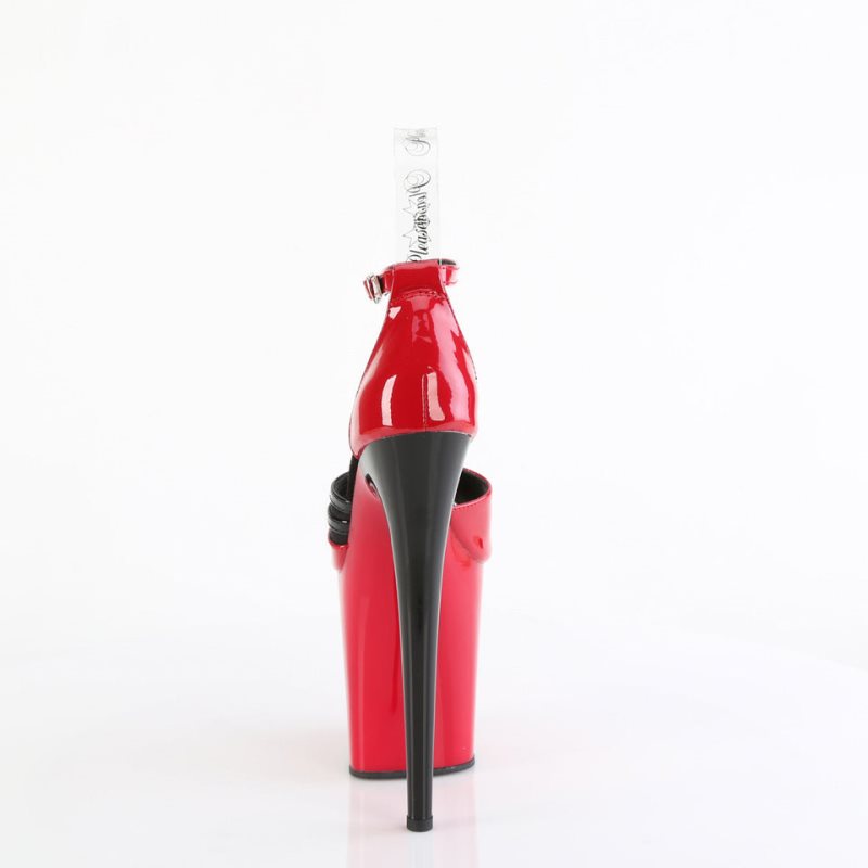 Pleaser Flamingo-884 Donna Scarpe Pole Dance Rosse Nere | ITALIA ITLEWAGR