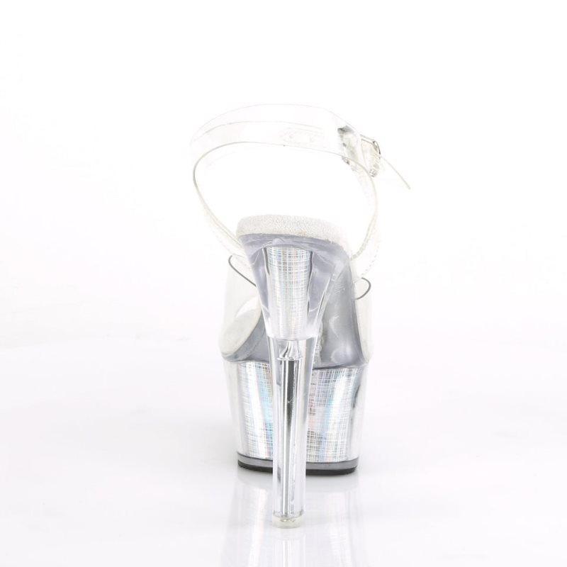 Pleaser Flashdance-608CH Hologram Donna Scarpe Pole Dance Argento | ITALIA ITQTGDZL