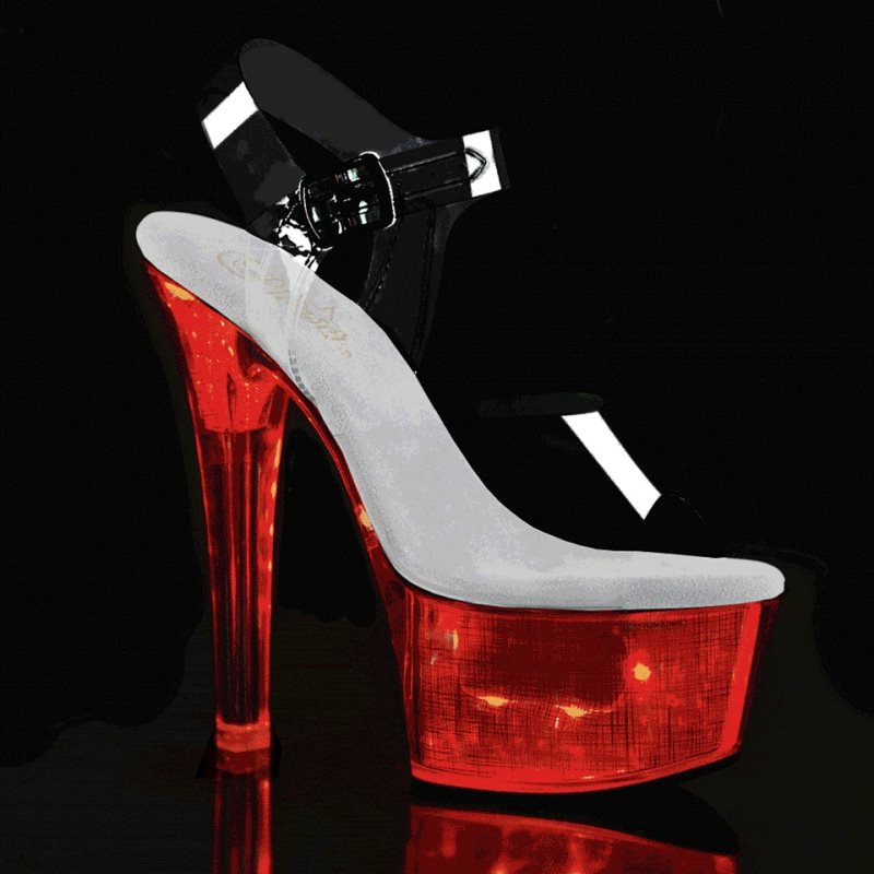 Pleaser Flashdance-608CH Hologram Donna Scarpe Pole Dance Argento | ITALIA ITQTGDZL
